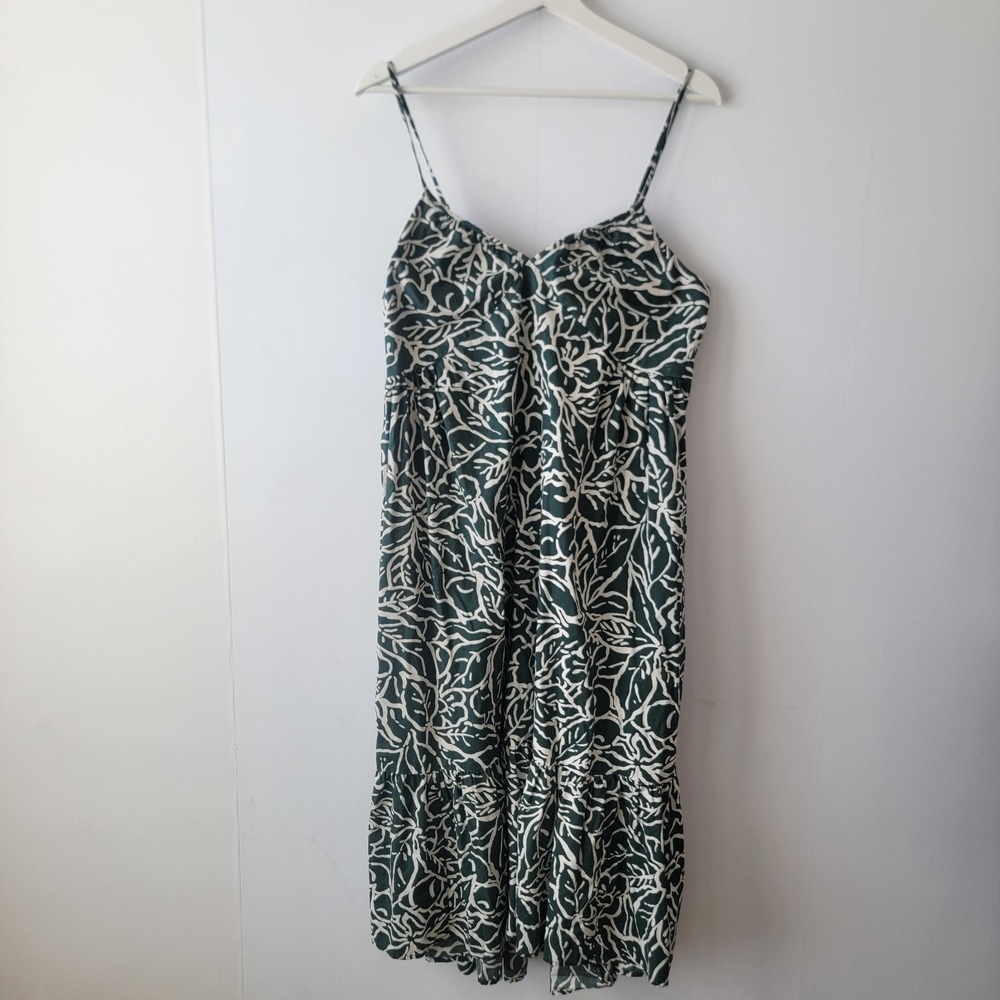 GAP women's Deep V-Neck Cami Midi Dress size L Front slant pockets